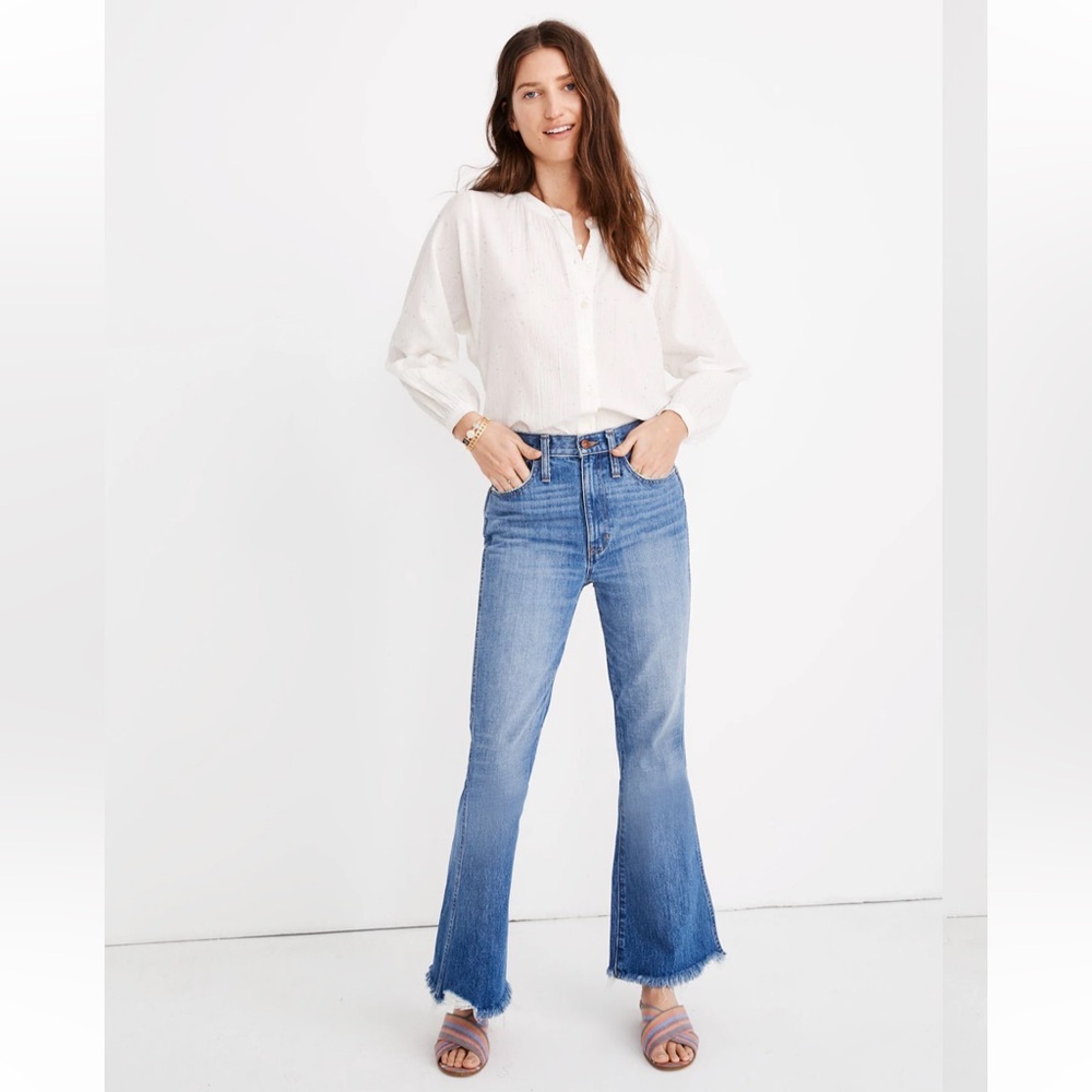 Madewell Rigid Flare Jeans in Dempsey Wash Blue Size 28